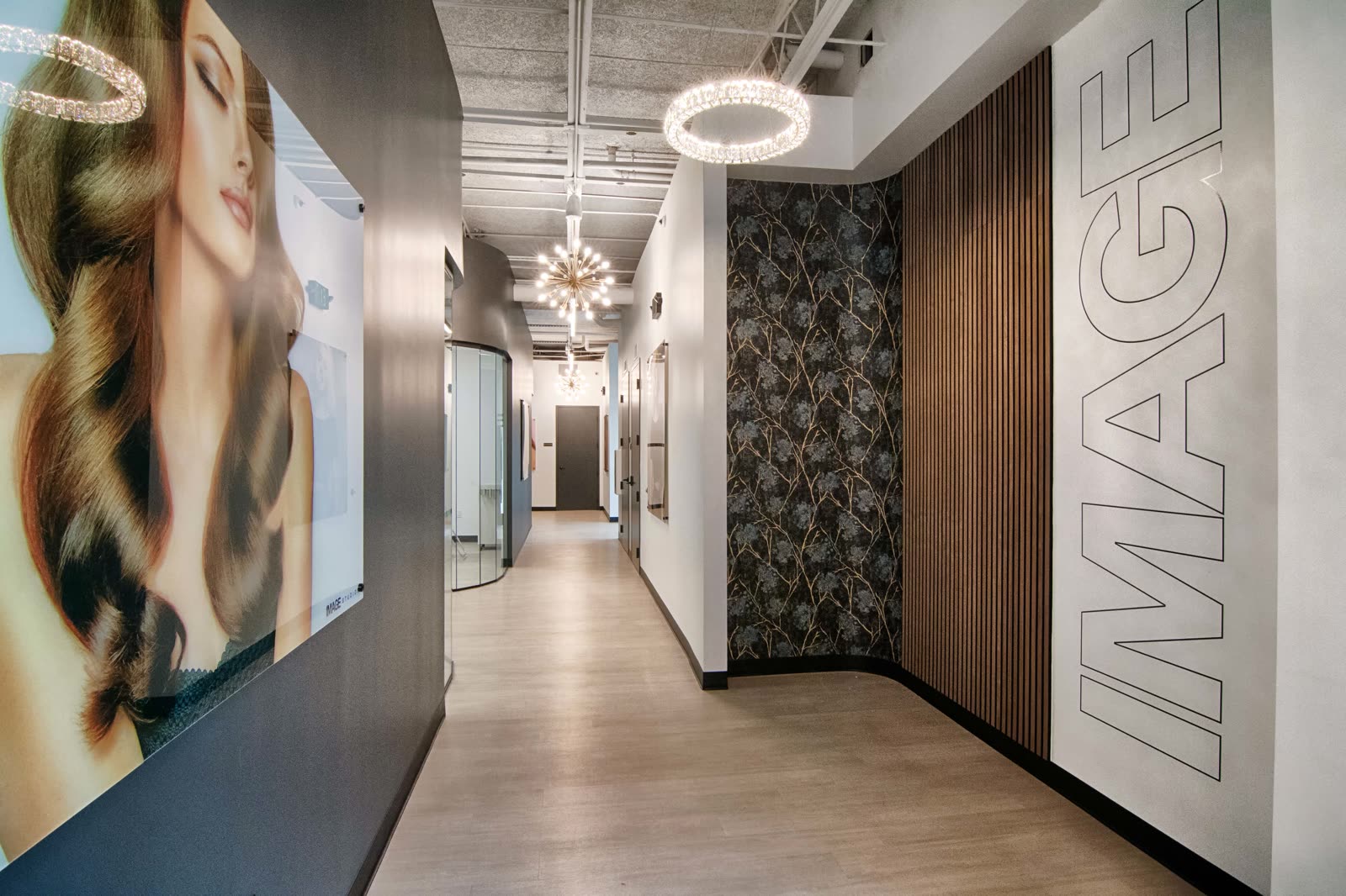 Stylish corridor with hair poster