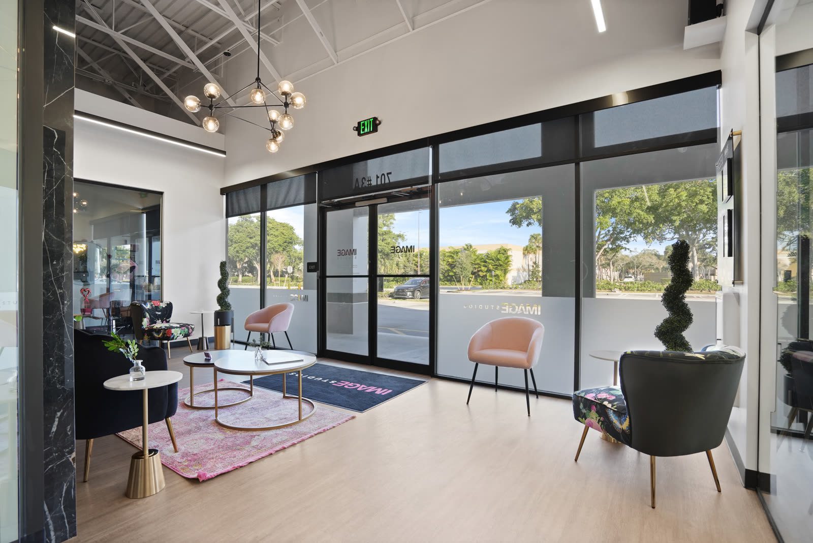 Modern lobby with stylish furniture